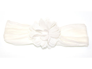 Baby Chiffon Flower Headband - White