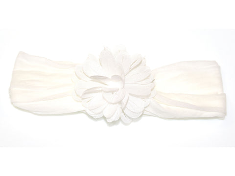 Baby Chiffon Flower Headband - White