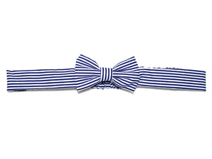 Baby Striped Bow Headband - Navy