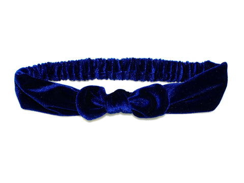 Velvet Bow Baby Headband - Royal Blue