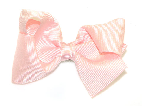 Grosgrain Large Turned Bow Clip - Flamingo