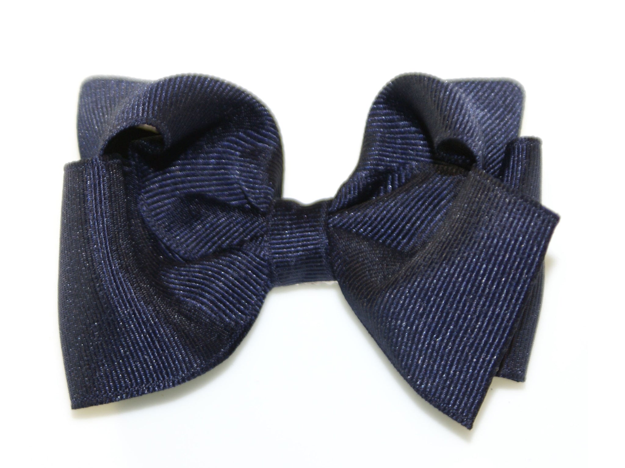 Grosgrain Large Turned Bow Clip - Navy