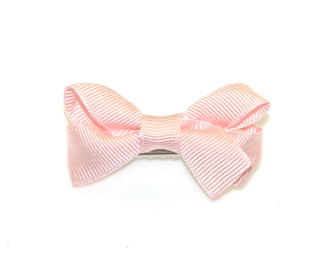 Grosgrain Small Turned Bow Clip - Flamingo