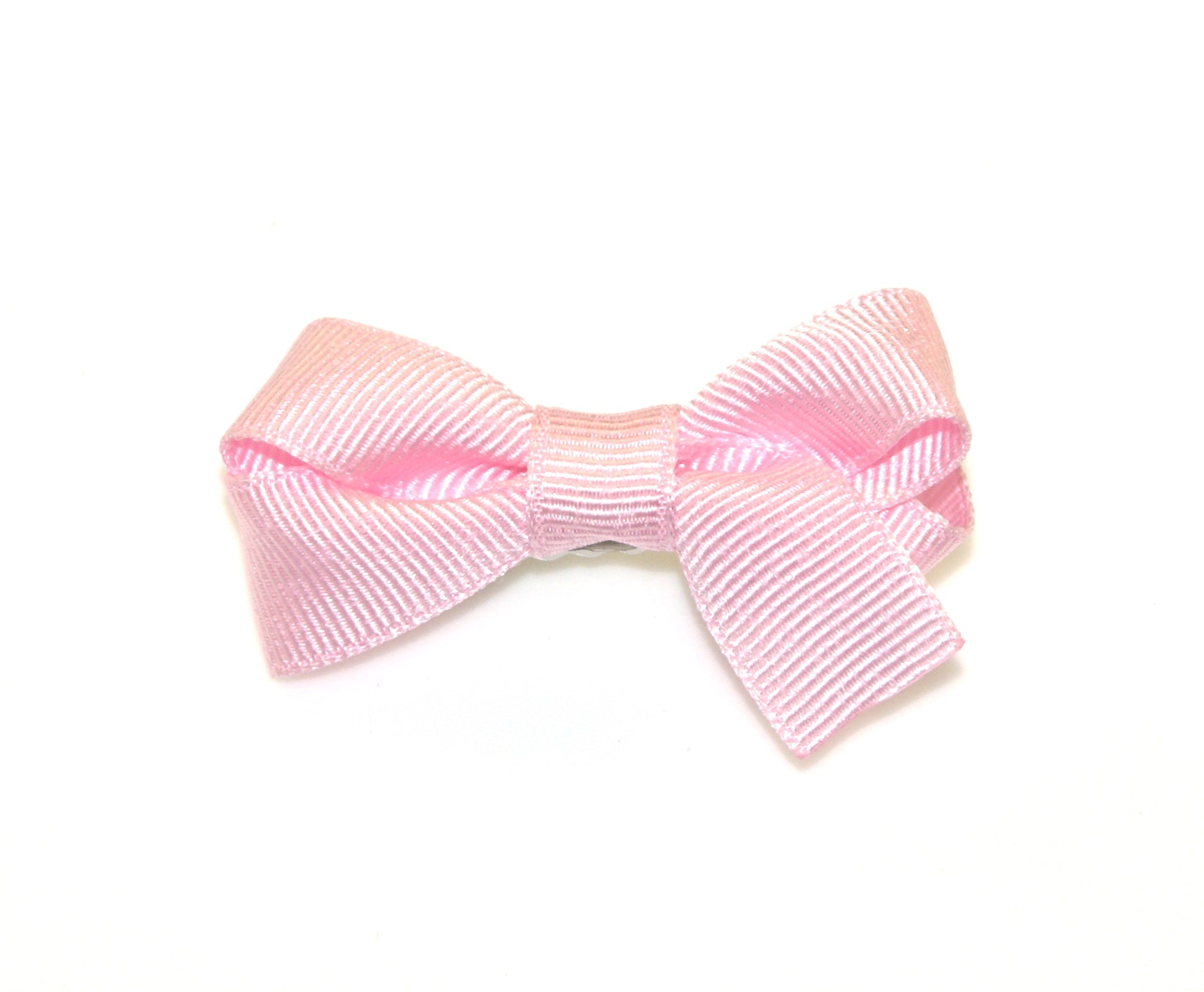 Grosgrain Small Turned Bow Clip - Light Pink