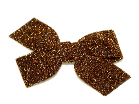 Lurex Big Bow Clip - Bronze