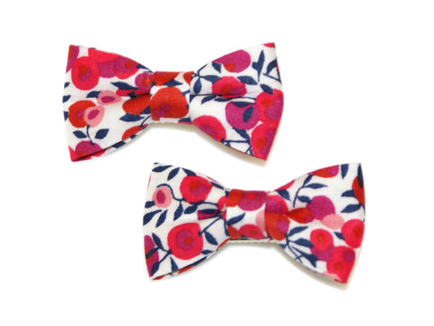 Liberty Wiltshire Bow Clips - Red/Navy/White