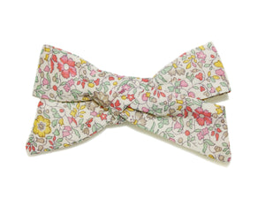 Liberty Katie & Millie Soft Bow Clip - Green/Pink