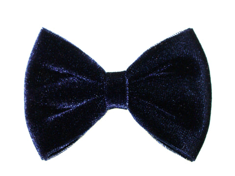 Velvet Bow Clip #2 - Navy