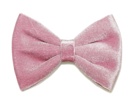 Velvet Bow Clip #2 - Pink