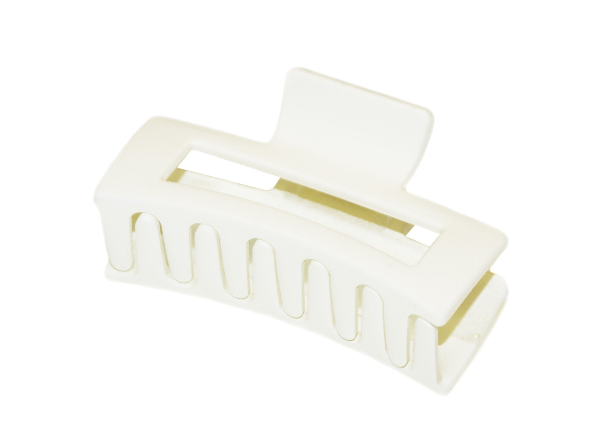 Small Rectangle Claw - Matte Ivory