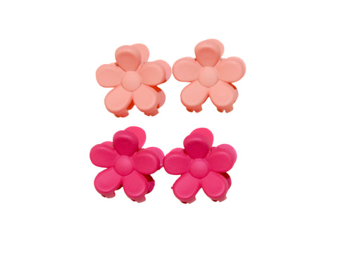 Daisy Mini Claw 4 Pack - Pink / Peach