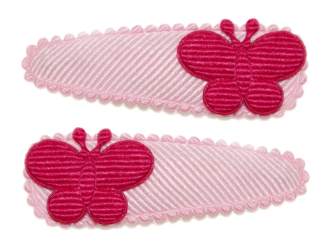 Grosgrain Butterfly Snaps - Light Pink