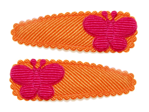 Grosgrain Butterfly Snaps - Orange