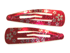 Daisy Sparkle Metal Snaps - Pink
