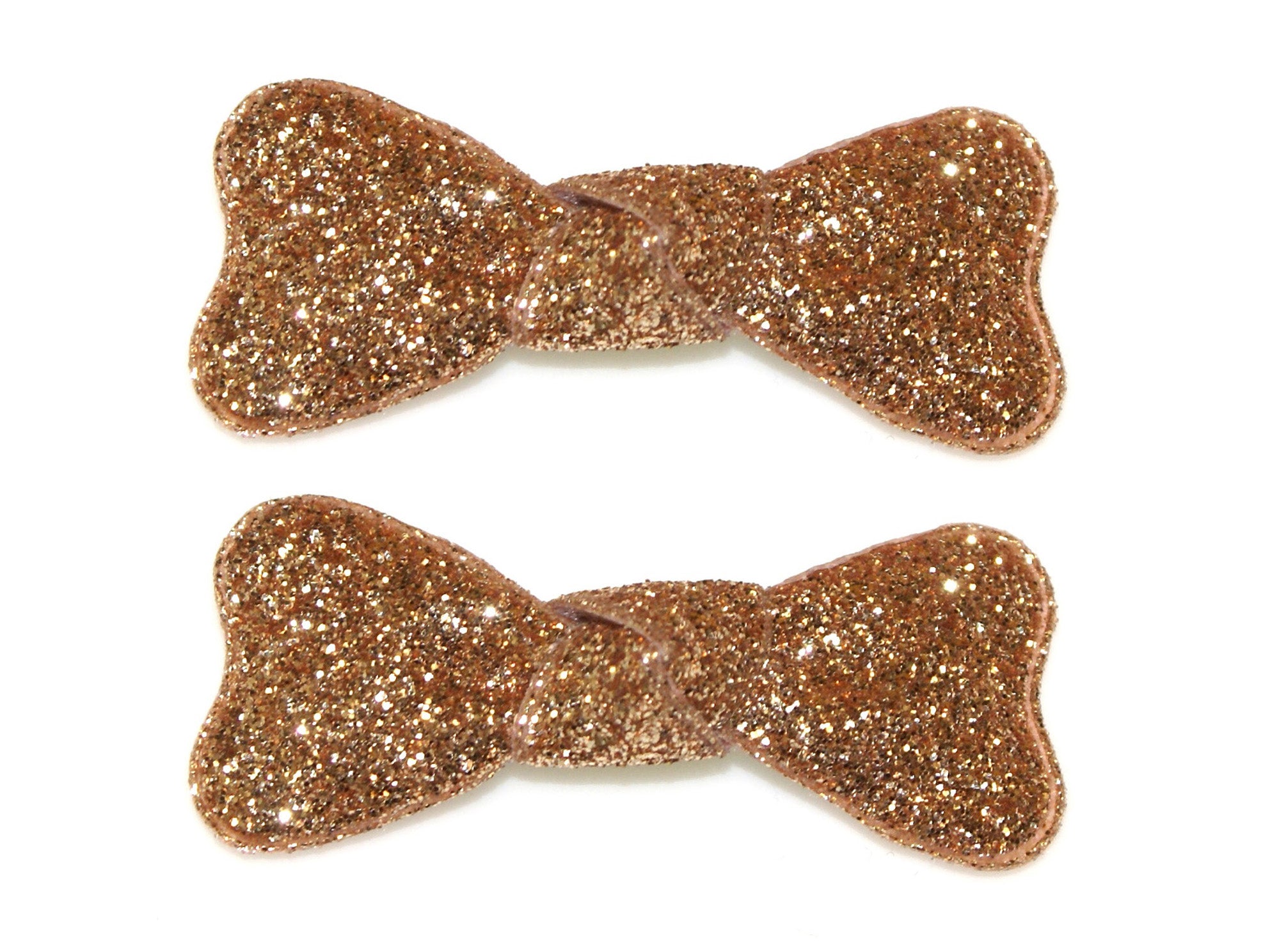 Glitter Bow Snaps - Champagne