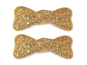 Glitter Bow Snaps - Gold