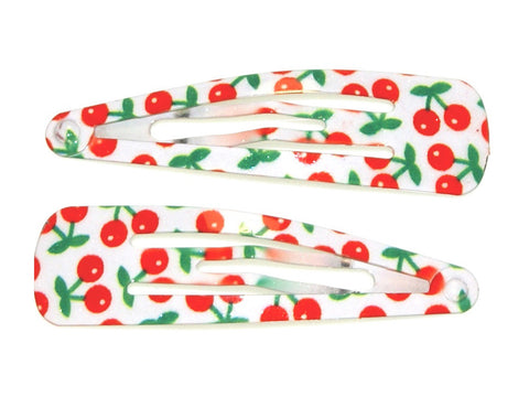 Cherry Metal Snaps - White