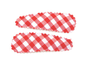 Gingham Bold Mid Snaps - Red/White