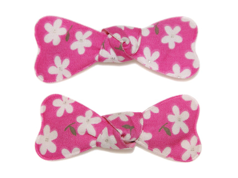 Sparkle Daisy Bow Snaps - Pink