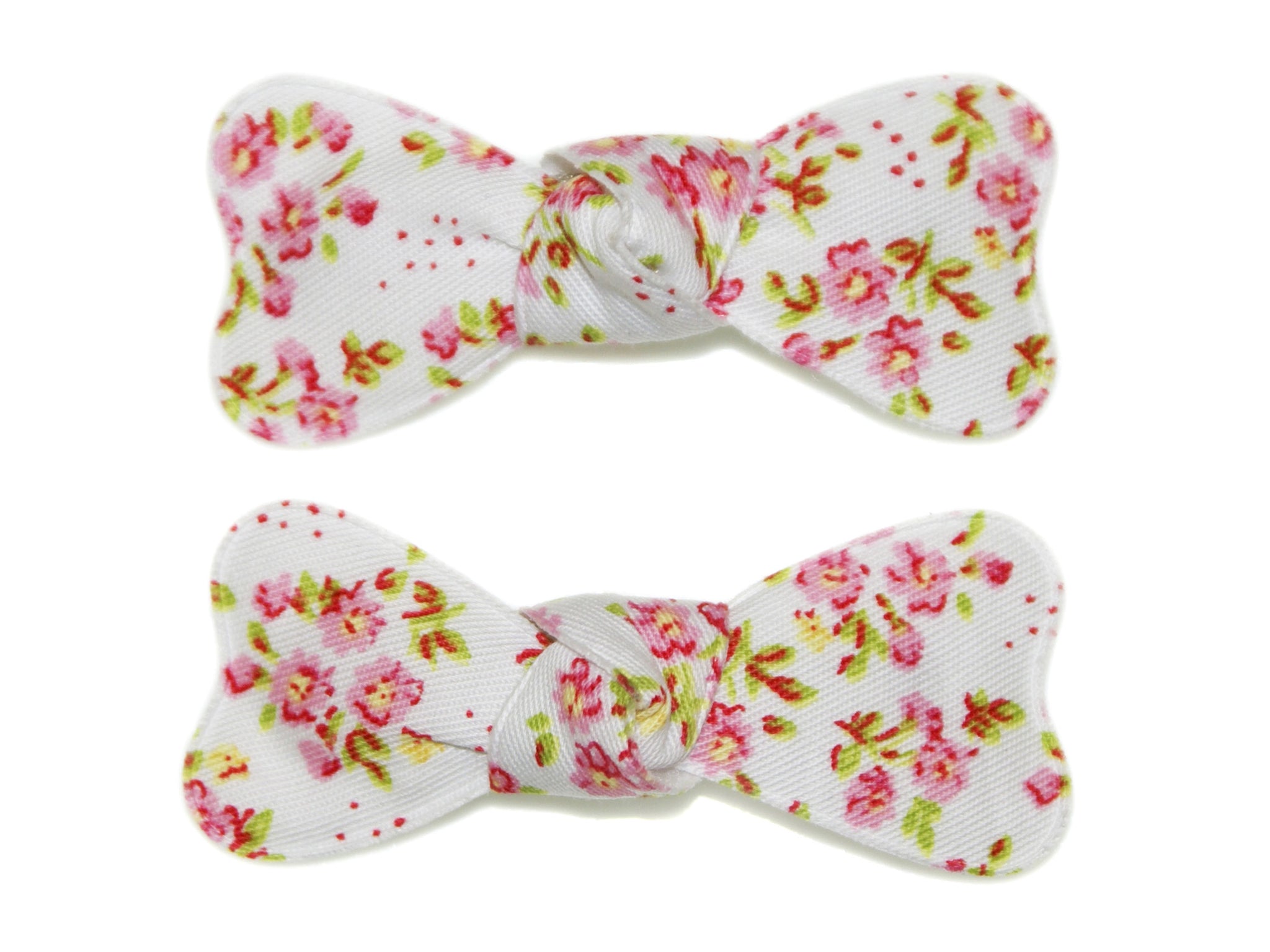 Wild Roses Bow Snaps - White/Pink