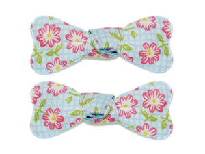 Funflower Bow Snaps - Blue/Pink