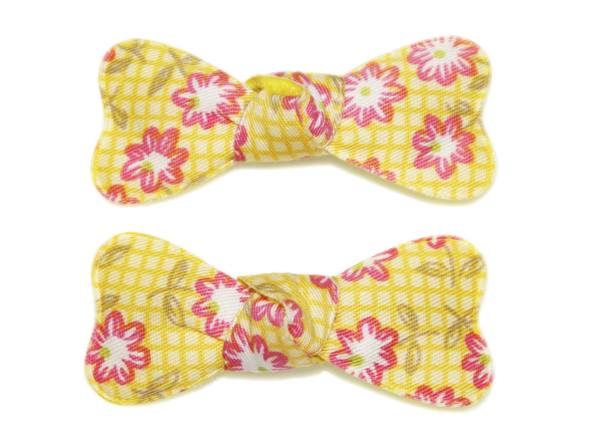 Funflower Bow Snaps - Yellow/Pink