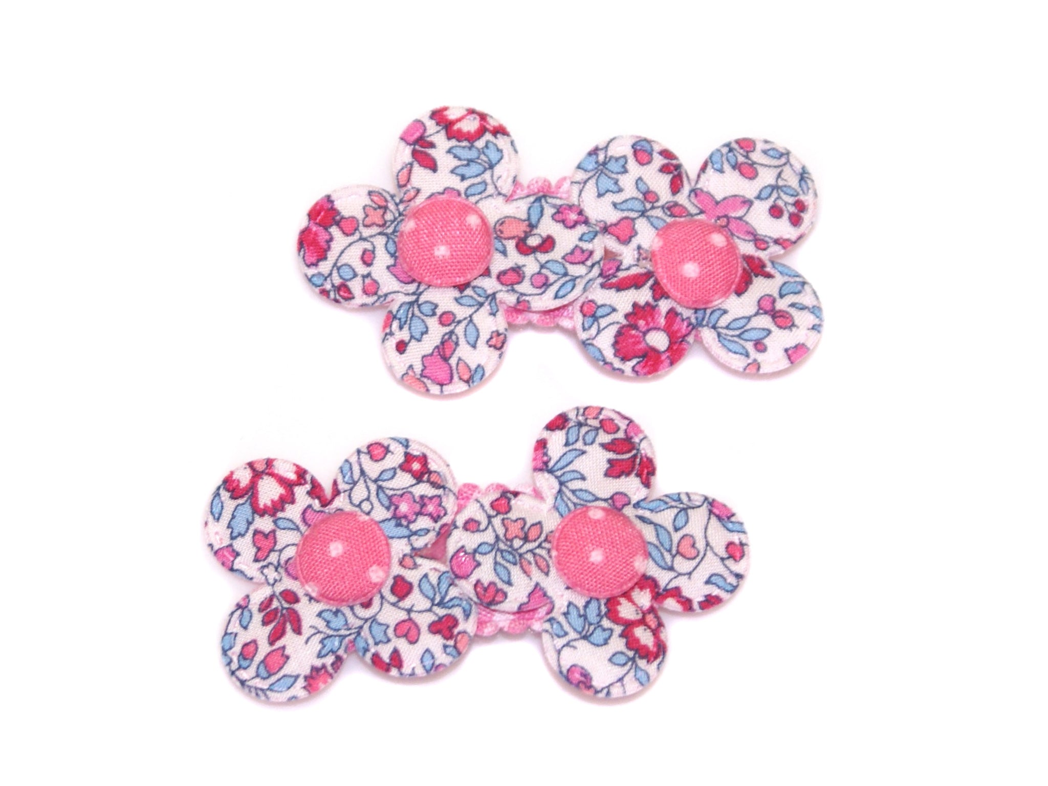 Liberty Katie & Millie Double Daisy Snaps - Pink/Blue