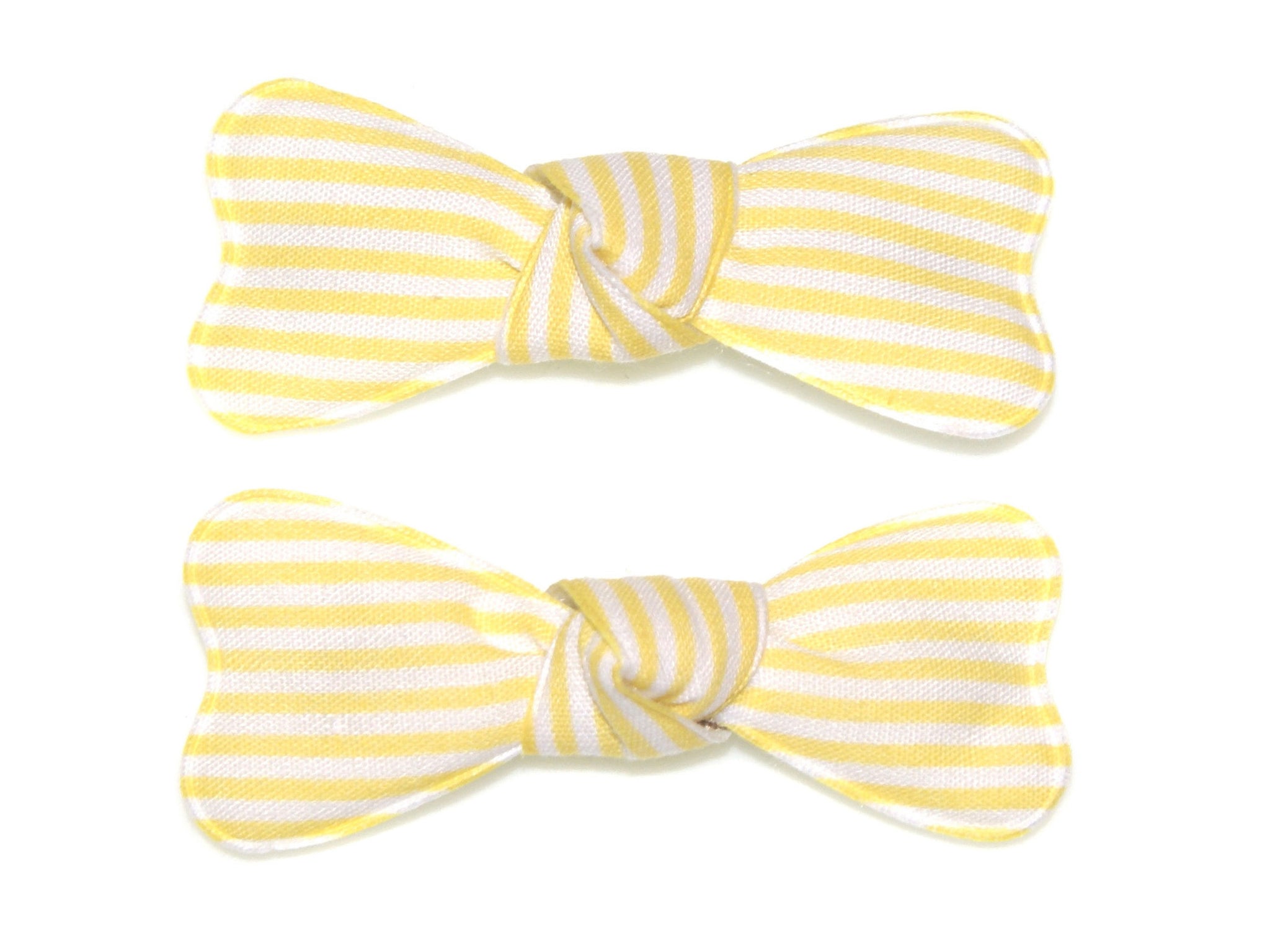 Stripe Bow Snaps - Yellow