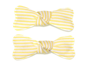 Stripe Bow Snaps - Yellow