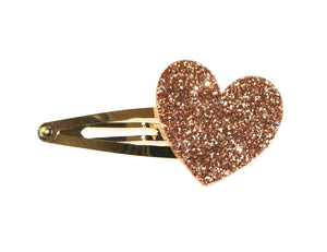 Glitter Heart Big Snap - Champagne