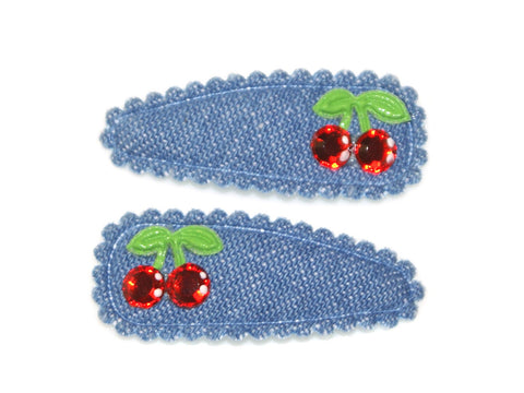 Cherry Jewel Denim Snaps - Chambray