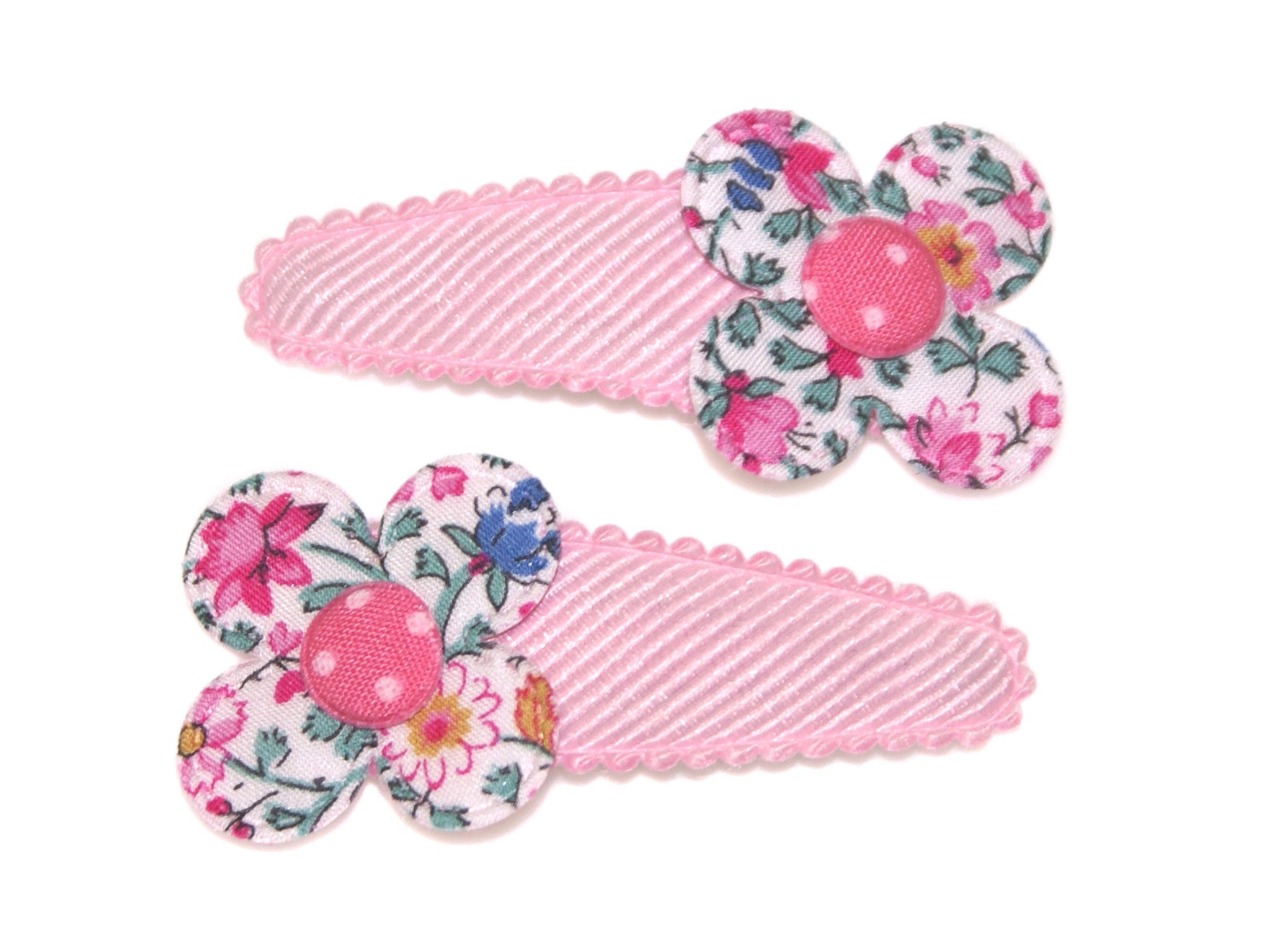 Liberty Camille Daisy Grosgrain Snaps - Pink