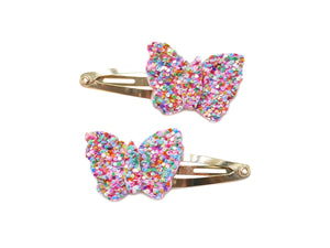 Multi Glitter Butterfly Snaps - Gold/Multi