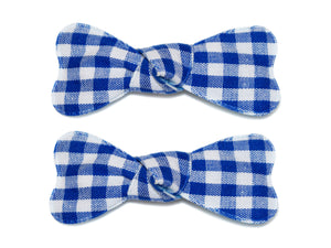 Gingham Bow Snaps - Navy