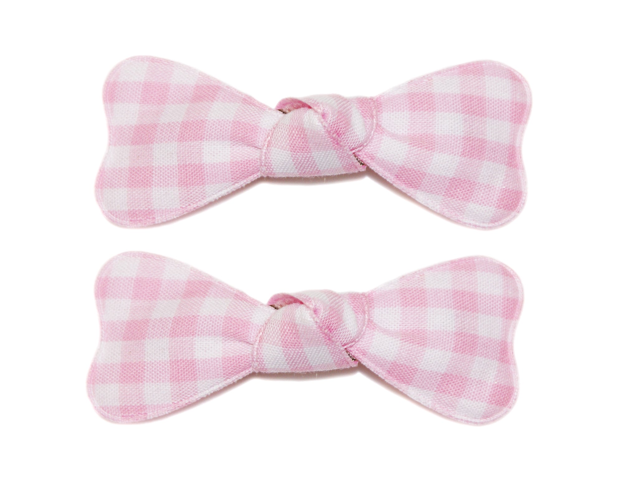 Gingham Bow Snaps - Pink