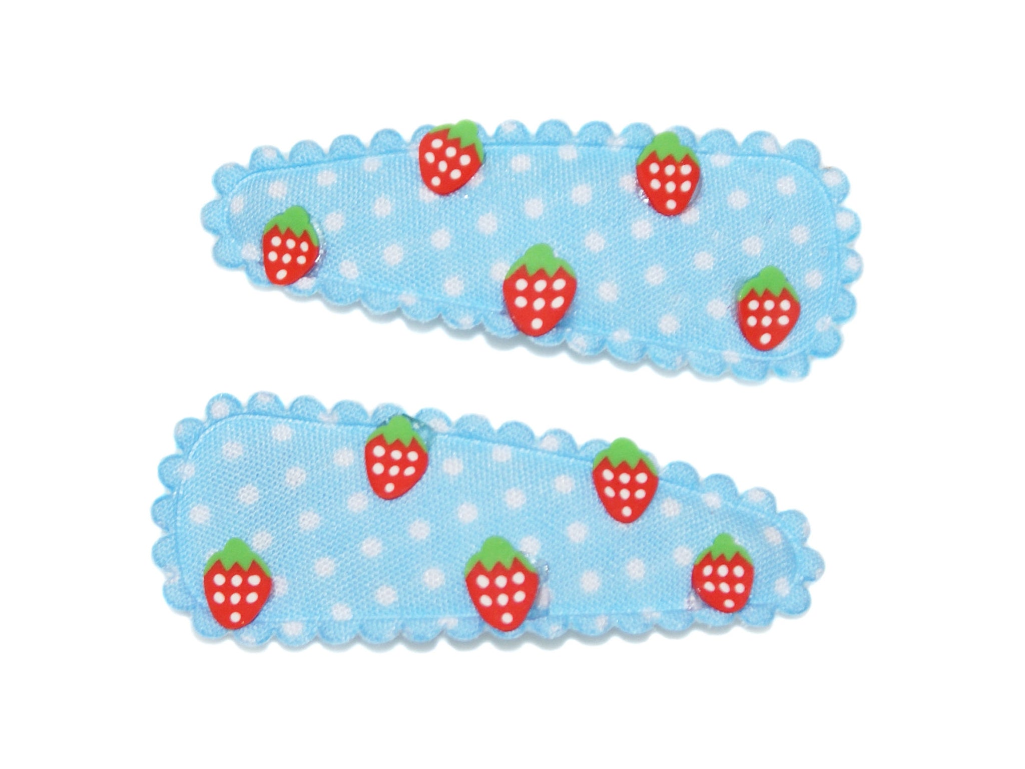 Stuck On Strawberries Polka Snaps - Blue