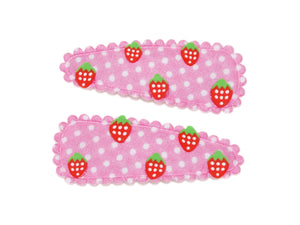 Stuck On Strawberries Polka Snaps - Pink