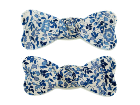 Liberty Katie And Millie Bow Snaps - Blue