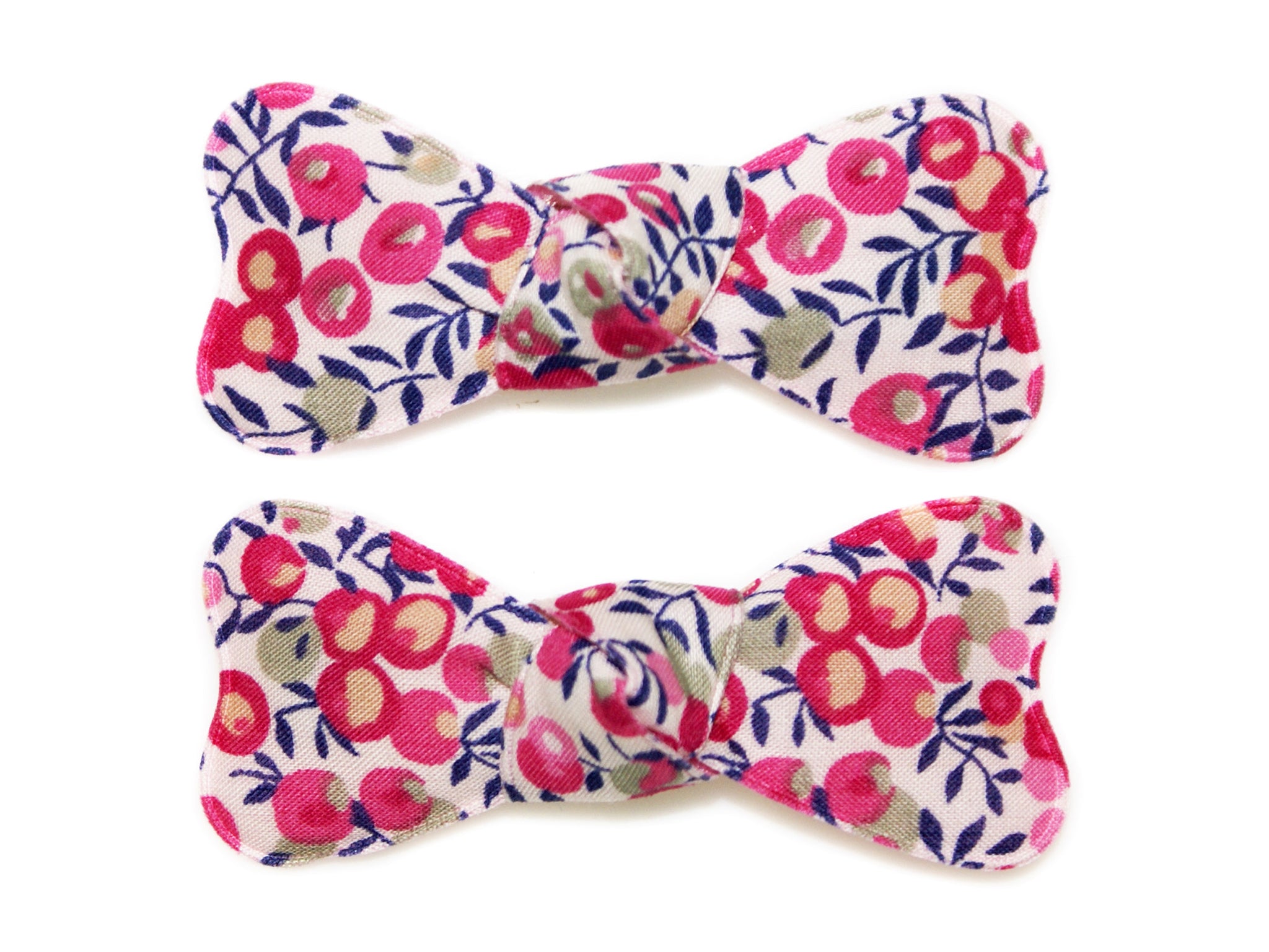 Liberty Wiltshire Bud Bow Snaps - Pink/Navy/White