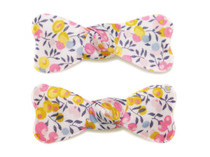 Liberty Wiltshire Bud Bow Snaps - Pink/Yellow/White
