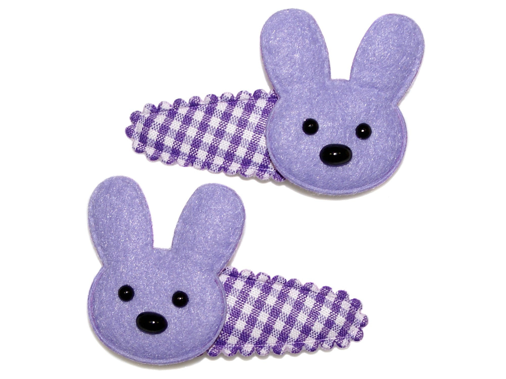 Gingham Bunny Snaps - Lilac