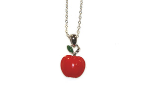 Apple Necklace - Silver/Red/Green