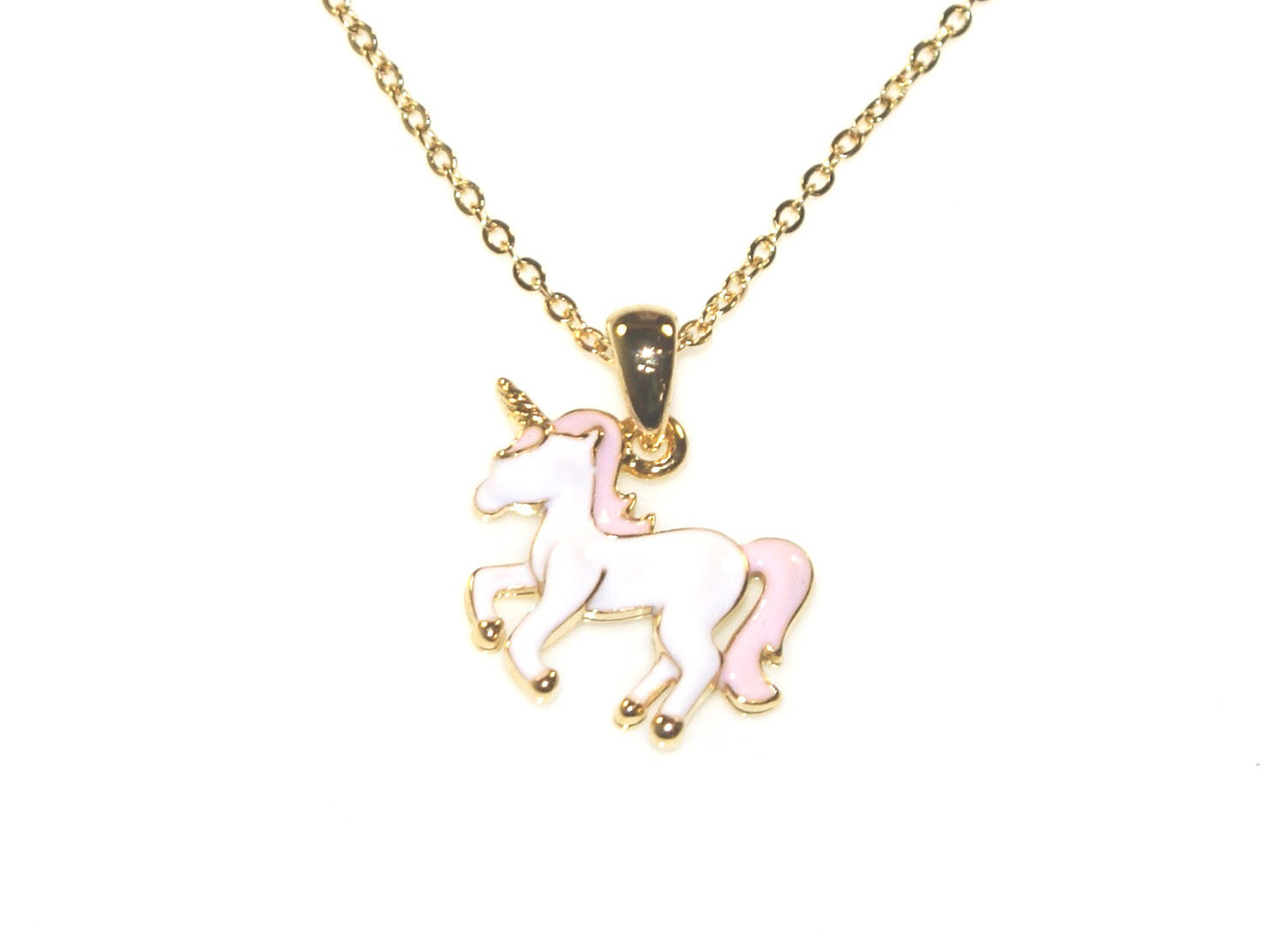 Unicorn Necklace - Gold/White/Pink
