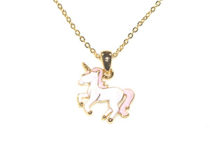 Unicorn Necklace - Gold/White/Pink