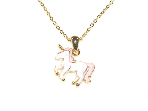 Unicorn Necklace - Gold/White/Pink
