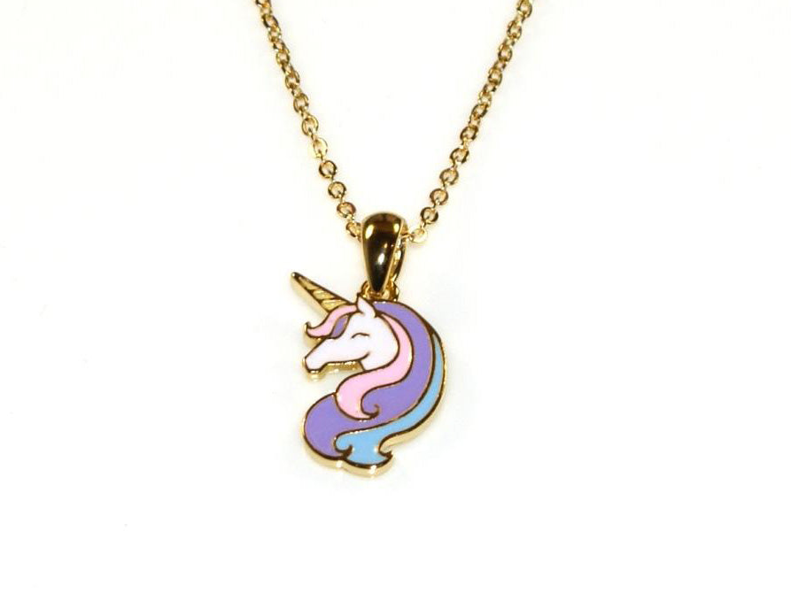 Unicorn Mane Necklace - Gold/Pink/Blue