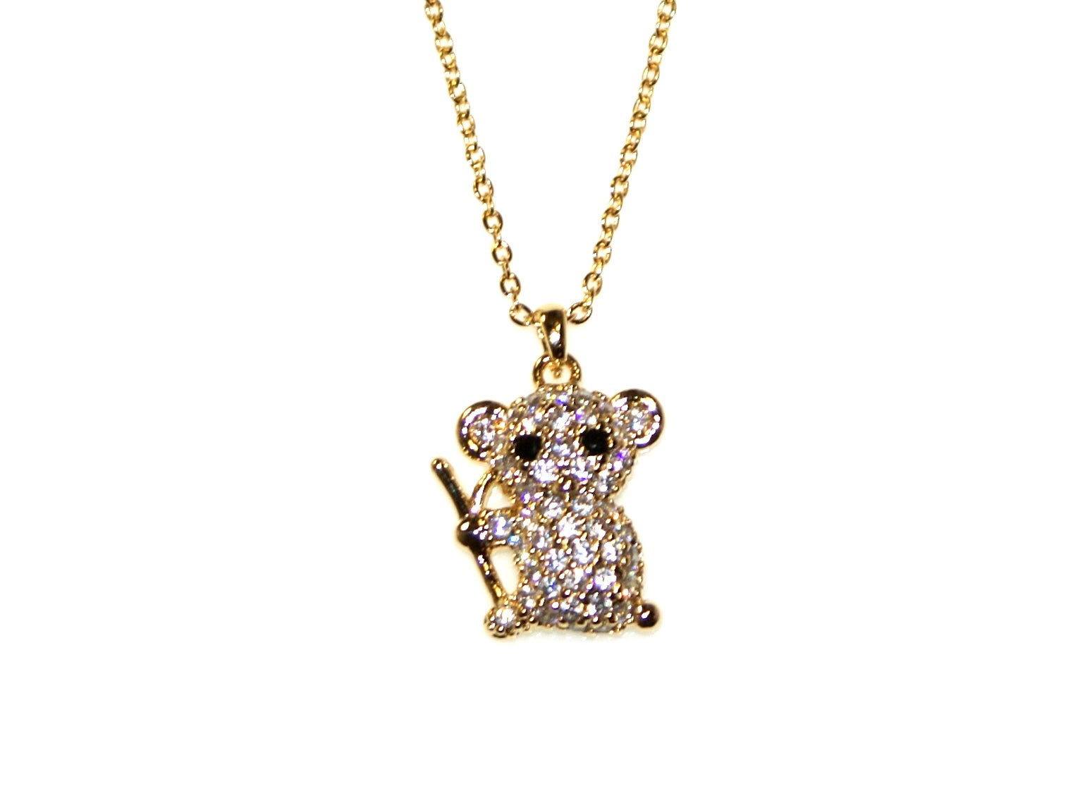 Koala Diamante Necklace - Gold/Clear