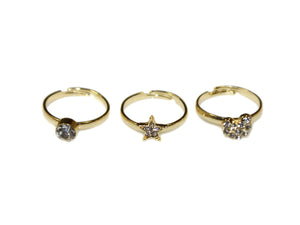 Princess Diamante 3 Ring Set - Gold