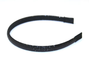 Glitter Suede Lined Alice Band - Black