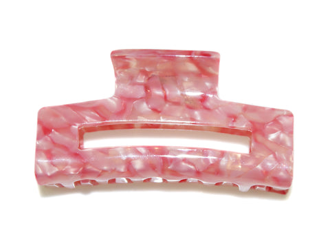 Acetate Rectangle Claw - Pink Marble